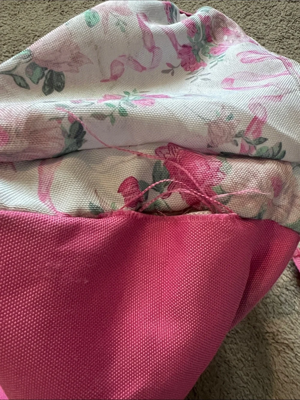 LoveShackFancy and potterybarn Floral Pink and Cream Backpack